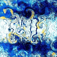 abstract turbulence patterns in many shades of blue and turquoise 