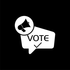 Voting icon isolated on dark background