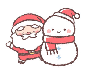 サンタクロースと雪だるま