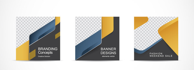 Set square banner template for social media post and web internet ads.vector illustrations. 
