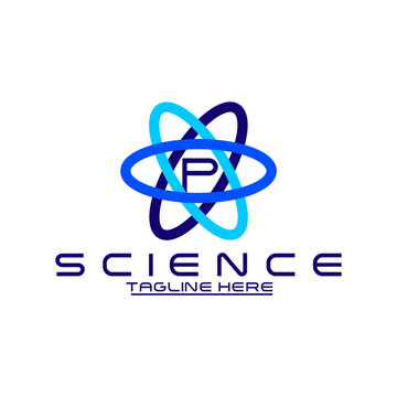 molecule initial Letter P Logo design