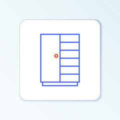 Line Wardrobe icon isolated on white background. Colorful outline concept. Vector