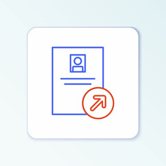 Line Job promotion icon isolated on white background. Success, achievement, motivation business symbol, growth. Colorful outline concept. Vector