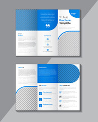 Corporate Blue Tri fold brochure design, Business Tri fold brochure template, company, brochure flyer design,  Vector a4