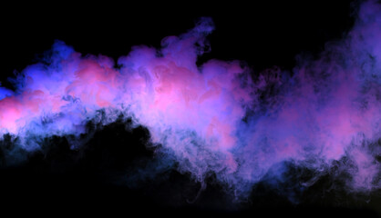 Fototapeta na wymiar Purple smoke on a black background.