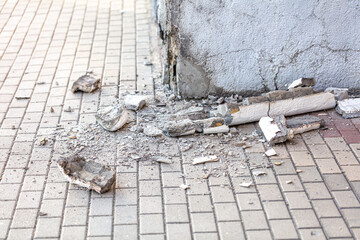 Broken wall in an old building