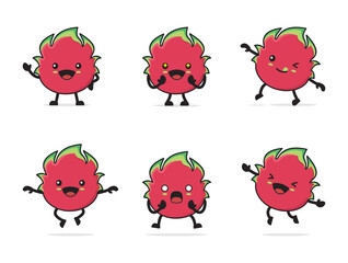 Fototapeta premium dragon fruit cartoon character