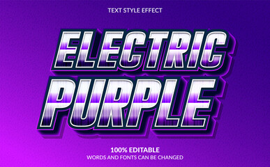 3D modern text style effect with purple color