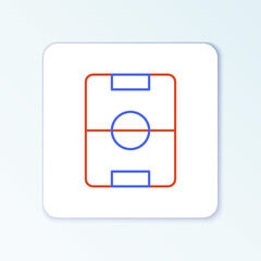 Fototapeta premium Line Football or soccer field icon isolated on white background. Colorful outline concept. Vector