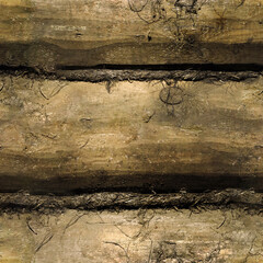 Seamless pattern of logs of an old village house