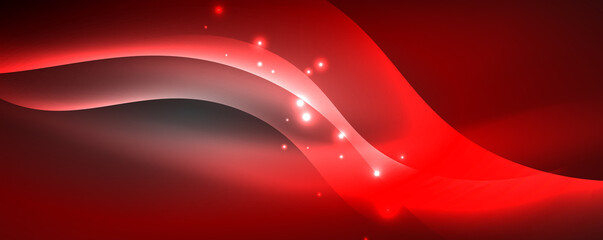 Shiny glowing neon wave, light lines abstract background. Magic energy and motion concept. Vector wallpaper template