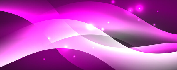 Shiny glowing neon wave, light lines abstract background. Magic energy and motion concept. Vector wallpaper template