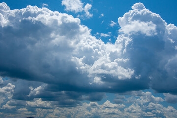 clouds in the blue july sky in Canada