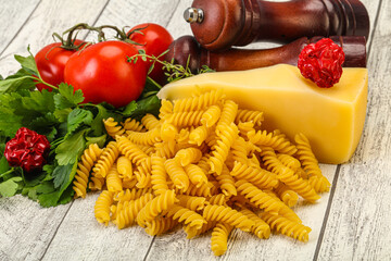 Italian pasta - raw Girandole for cooking
