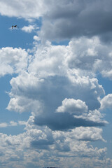 clouds in the blue july sky in Canada