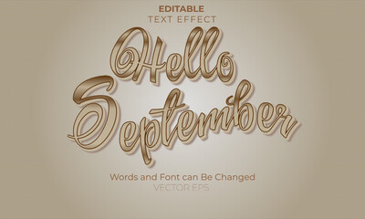 Hello September Editable Text Effect