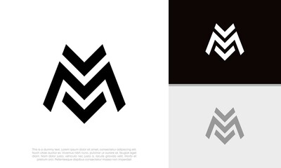 Initials M. MM logo design. Initial Letter Logo. 