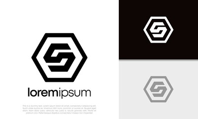  Initials S logo design. Innovative high tech logo template. Template label for blockchain technology. Technology Logo.