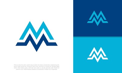 Initials M. MM logo design. Initial Letter Logo. 