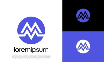 Initials M. MM logo design. Initial Letter Logo. 