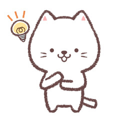 ひらめくシロネコ