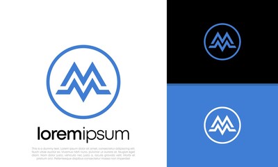 Initials M. MM logo design. Initial Letter Logo. 