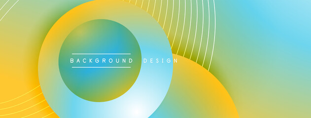 Gradient circles with shadows. Vector techno abstract background. Modern overlapping forms wallpaper background, design template