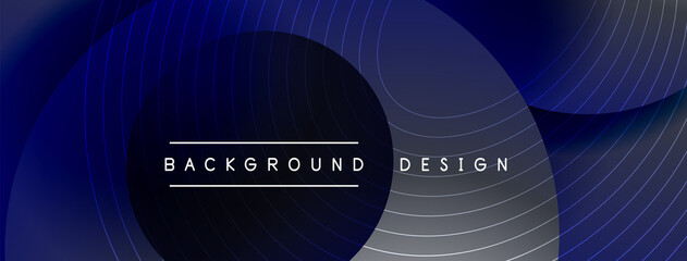 Gradient circles with shadows. Vector techno abstract background. Modern overlapping forms wallpaper background, design template