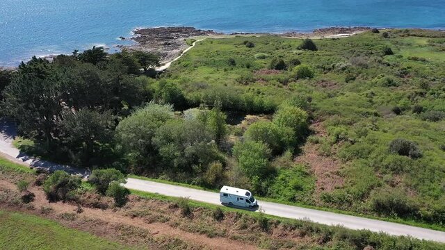 Caravane en bord de mer