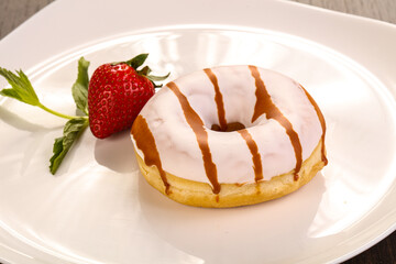 Glaze cundy donut with chocolate