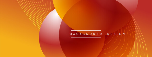 Gradient circles with shadows. Vector techno abstract background. Modern overlapping forms wallpaper background, design template