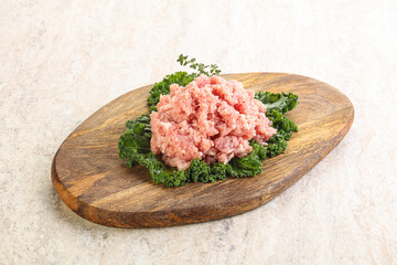 Raw pork minced meat for cooking