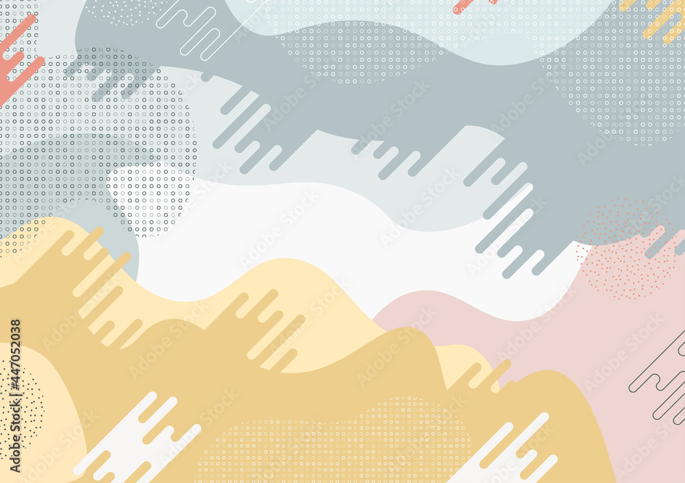 Poster abstract pattern design of wavy minimal style with geometric style background. cover design for temp
