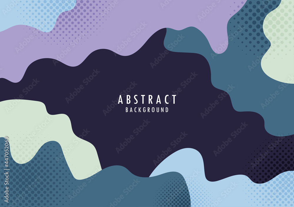 Poster abstract organic shape with halftone design colorful template. overlapping for cover minimal style t