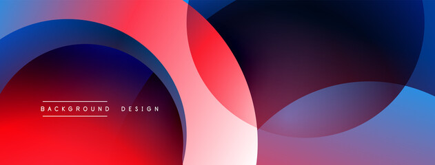 Abstract overlapping lines and circles geometric background with gradient colors