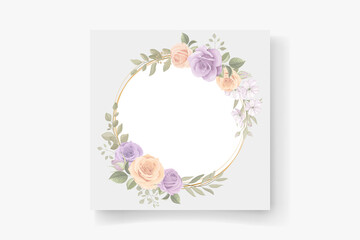 Beautiful soft floral frame template