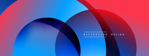 Abstract overlapping lines and circles geometric background with gradient colors