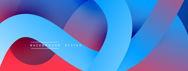 Abstract overlapping lines and circles geometric background with gradient colors