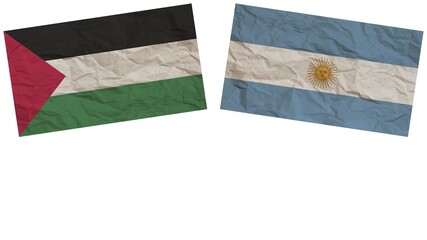 Argentina and United Arab Emirates Flags Together Paper Texture Effect Illustration