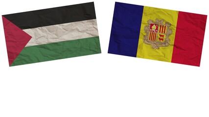 Andorra and United Arab Emirates Flags Together Paper Texture Effect Illustration