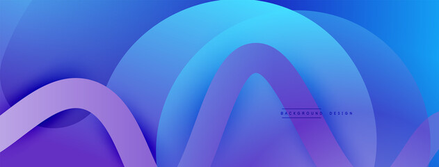 Abstract gradient background with wave line with shadow effect. Geometric composition. 3D shadow effects and fluid gradients