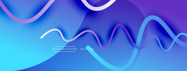 Abstract gradient background with wave line with shadow effect. Geometric composition. 3D shadow effects and fluid gradients