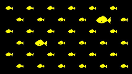 Yellow Fish Pattern Background