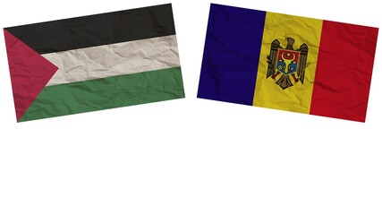 Moldova and United Arab Emirates Flags Together Paper Texture Effect Illustration