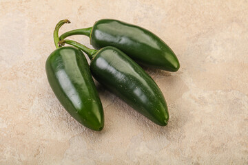 Green raw jalapeno peper heap