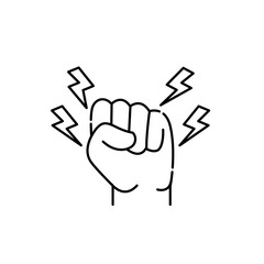 Behavioural problems aggressive olor line icon. Computer-induced medical problem. Pictogram for web page, mobile app, promo.