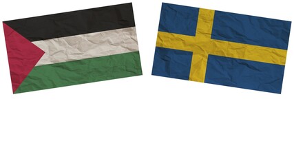 Sweden and United Arab Emirates Flags Together Paper Texture Effect Illustration