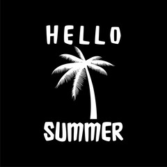 Hello Summer icon isolated on dark background