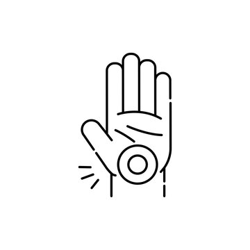 Carpal Tunnel Syndrome CTS Olor Line Icon. Computer-induced Medical Problem. Pictogram For Web Page, Mobile App, Promo.