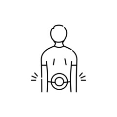 Back pain olor line icon. Computer-induced medical problem. Pictogram for web page, mobile app, promo.